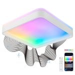 Ksix Stellar Plus Plafond Smartled, Quadrado, Altifalante, Rgbic + Cct, 49x49x7,5cm, 4450 Lm, 35w, App Tuya, Branco Ksix Stellar Plus Plafond Smartled, Quadrado, Altifalante, Rgbic + Cct, 49x49x7,5cm, 4450 Lm, 35w, App Tuya, Branco