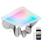 Ksix Celeste Plafond Smartled, Design Quadrado, Altifalante, Rgbic + Cct, 48,5 X 48,5 X 9 Cm, 4450 Lm, 35w, App Tuya, Branco Ksix Celeste Plafond Smartled, Design Quadrado, Altifalante, Rgbic + Cct, 48,5 X 48,5 X 9 Cm, 4450 Lm, 35w, App Tuya, Branco
