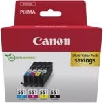 Cartucho de tinta Canon CLI-551 Multipack Original Cian/Magenta/Amarillo/Negro 7ml Cartucho de tinta Canon CLI-551 Multipack Original Cian/Magenta/Amarillo/Negro 7ml