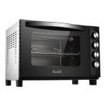 Forno elétrico Comelec de aço inoxidável preto de 48 litros com convecção, espeto rotativo e luz interior Forno elétrico Comelec de aço inoxidável preto de 48 litros com convecção, espeto rotativo e luz interior