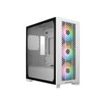Cooler Master Mini Tower, weißes Seitenfenster aus gehärtetem Glas, RGB, 3 x 120 mm, USB-C
