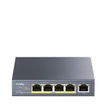 CUDY Switch 5 Gigabit-Ethernet-Ports 4 PoE+ 10 Gbit/s Lüfterloses Rack AC/DC
