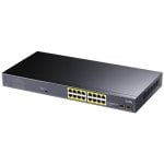 CUDY Switch 16 Gigabit-Ports 2 SFP PoE+ 30 W pro Port 200 W Rack AC Metall