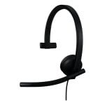 Auriculares Logitech con cable USB tipo A, cancelación de ruido y micrófono monoaural Auriculares Logitech con cable USB tipo A, cancelación de ruido y micrófono monoaural