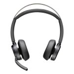 Casque Poly Voyager Focus 2 sans fil Bluetooth avec Réduction de Bruit, USB-C, bureau, micro, noir