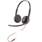 Auriculares Poly Blackwire C3225 con cable y micrófono flexible, oficina y call center
