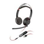Auriculares Poly con cable, micrófono flexible y funda, oficina y call center Auriculares Poly con cable, micrófono flexible y funda, oficina y call center