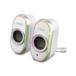 Spirit of Gamer FANATIC 500 ARTIC 2.0 Kabellose/kabelgebundene 3-W-Bluetooth-Lautsprecher mit weißer Hintergrundbeleuchtung