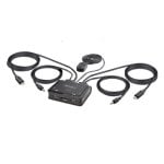 KVM StarTech.com USB-C DisplayPort 2 Puertos 4K 60Hz Cables Integrados Audio Teclas Acceso