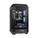 Thermaltake The Tower 250 Mini-ITX LCD 2x120mm Schwarz/Weiß PC-Tower aus gehärtetem Glas