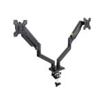 TooQ Dual-Screen-Tischständer, 360° schwenkbar, Gasfeder, Stahl, Schwarz TooQ Dual-Screen-Tischständer, 360° schwenkbar, Gasfeder, Stahl, Schwarz