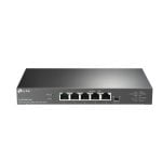 TP-Link 5-Port 2,5G PoE++ 123W Lüfterloser Switch, schwarzes Stahlgehäuse