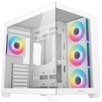 Torre DeepCool CG530 4F WH bianca con 3 ventole da 120 mm e case ATX in vetro temperato