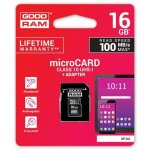 Tarjeta microSDHC Goodram M1AA 16GB UHS-I Clase 10 100MB/s Adaptador SD Tarjeta microSDHC Goodram M1AA 16GB UHS-I Clase 10 100MB/s Adaptador SD
