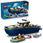 Lego City 60456 Jeu de construction La poursuite en bateau de police, 264 pièces, flottant