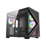 XYZ QUBEX Tempered Glass ARGB USB-C Cubic Mesh ATX-Gehäuse, Schwarz/Weiß