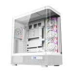 XYZ Quantum Tower Doppelt gebogenes Glas 4xVortex A-RGB ATX/420mm Liquid USB-C Schwarz/Weiß