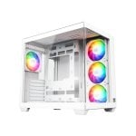 XYZ Tesseract X ATX-Gaming-Gehäuse, gehärtetes Glas, 7 ARGB-Lüfter, USB-C, Doppelkammer
