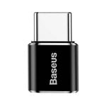 Baseus ABMU24ABK microUSB auf Typ-C Adapter Schwarz Silber kompakt widerstandsfähig