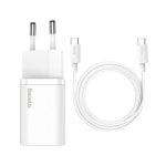 Caricatore Baseus TZCCSUP-L01 25W Super Si USB-C Ricarica Rapida Bianco