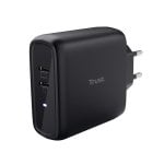 Chargeur USB-C double port Trust Maxo 65 W, charge rapide universelle PPS, noir Chargeur USB-C double port Trust Maxo 65 W, charge rapide universelle PPS, noir