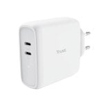 Chargeur rapide Trust Maxo 65 W double USB-C PPS avec indicateur LED blanc Chargeur rapide Trust Maxo 65 W double USB-C PPS avec indicateur LED blanc
