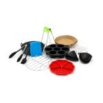 Kit accesorios freidora aire Cloen 13 piezas con moldes, pinzas y bandejas de papel