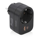 Regleta de pared AISENS PRPW1P-032C con USB-C 20W PD3.0, USB-A 20W QC3.0 y toma Schuko, Negro Regleta de pared AISENS PRPW1P-032C con USB-C 20W PD3.0, USB-A 20W QC3.0 y toma Schuko, Negro