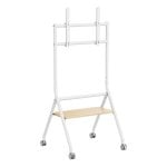 Aisens STS86TWM-048 Bodenständer für 37-86 Zoll Fernseher, Stahl, Holz, Höhenverstellung, Rollen
