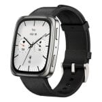 Amazfit Active 2 Square GPS NFC 43mm AMOLED Acier Inox Argent Bracelet Cuir Silicone