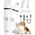 Tagliacapelli Oneisall Pet Trimmer Lame in acciaio bianco/ceramica 4 accessori 2 velocità