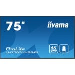 Ecrã iiyama LH7575UHS-B1AG 75″ 4K UHD IPS 500cd/m² HDMI DP USB Android 11 WiFi 24/7 Ecrã iiyama LH7575UHS-B1AG 75″ 4K UHD IPS 500cd/m² HDMI DP USB Android 11 WiFi 24/7