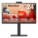 LG 24BA850-B Monitor 23.8″ 1080p 100Hz IPS USB-C HDMI com Altifalantes, Webcam, Microfone, Ajuste de Altura e Flicker Free