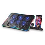 Base di raffreddamento NGS con 6 ventole 2400rpm RGB, supporto per smartphone a 4 altezze Base di raffreddamento NGS con 6 ventole 2400rpm RGB, supporto per smartphone a 4 altezze