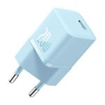 Carregador Baseus GaN5 20W Mini USB-C Azul Power Delivery Europlug Compacto