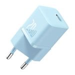 Cargador Baseus USB-C 20W Azul Power Delivery, protección avanzada, europlug compacto Cargador Baseus USB-C 20W Azul Power Delivery, protección avanzada, europlug compacto
