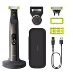 Aparador Philips OneBlade Pro 360 QP6652/30 com 2 lâminas e pente 360º para rosto e corpo Aparador Philips OneBlade Pro 360 QP6652/30 com 2 lâminas e pente 360º para rosto e corpo