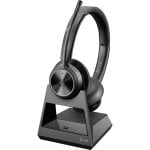 Auriculares Poly inalámbricos DECT estéreo con micrófono retractable y certificación Teams, negro Auriculares Poly inalámbricos DECT estéreo con micrófono retractable y certificación Teams, negro