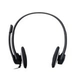 Auriculares Logitech com fio USB H330 preto com microfone com supressão de ruído