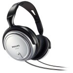 Auriculares Philips com cabo Hi-Fi 6m Preto Prateado graves reforçados Auriculares Philips com cabo Hi-Fi 6m Preto Prateado graves reforçados