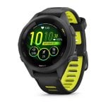 Garmin Forerunner 265S 42mm Bisel y carcasa en negro con correa de silicona en negro/amarillo