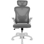 Silla ergonómica DRAIR35 estructura blanca, respaldo de malla, asiento gris, 120 kg