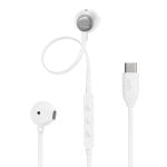 Auriculares JBL con cable USB-C Pure Bass, Hi-Res Audio, micrófono, blanco