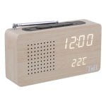Reloj radio digital T″nB CLOCKFMWD FM pantalla retroiluminada termómetro madera Reloj radio digital T″nB CLOCKFMWD FM pantalla retroiluminada termómetro madera