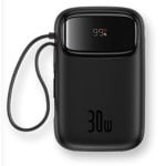 Power Bank Baseus Qpow 2 10000 mAh 30 W Preto Power Delivery Carregamento rápido