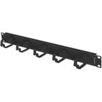 Organizador de cables 1U Lanberg AK-1701-B acero negro 19" con 5 soportes metálicos