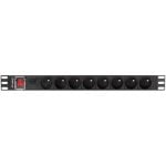 PDU Lanberg PDU-08E-0200-BK 8 salidas 16A 4000W 1U Rack Conmutado Aluminio 200cm
