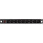 PDU Lanberg PDU-09E-0300-BK 9 Ausgänge Typ E 1U Horizontal Schwarz PDU Lanberg PDU-09E-0300-BK 9 Ausgänge Typ E 1U Horizontal Schwarz