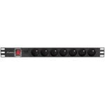 Netzleiste Lanberg PDU-07E-0200-BK 7 Ausgänge 16A 4000W 2m Kabel Aluminium Schwarz