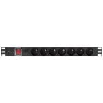 PDU Lanberg PDU-07E-0200-IEC-BK avec 7 Prises AC, 2 m, 2500 W, Noir